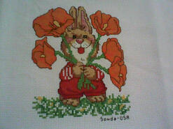 Cross stitch square for Jaquon 's quilt