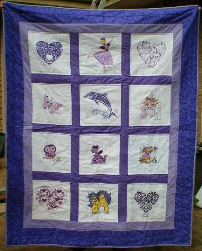 Photo of (QUILTED) Colour-Purple Theme E01s quilt