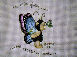 Cross stitch square for Kaylee B's quilt